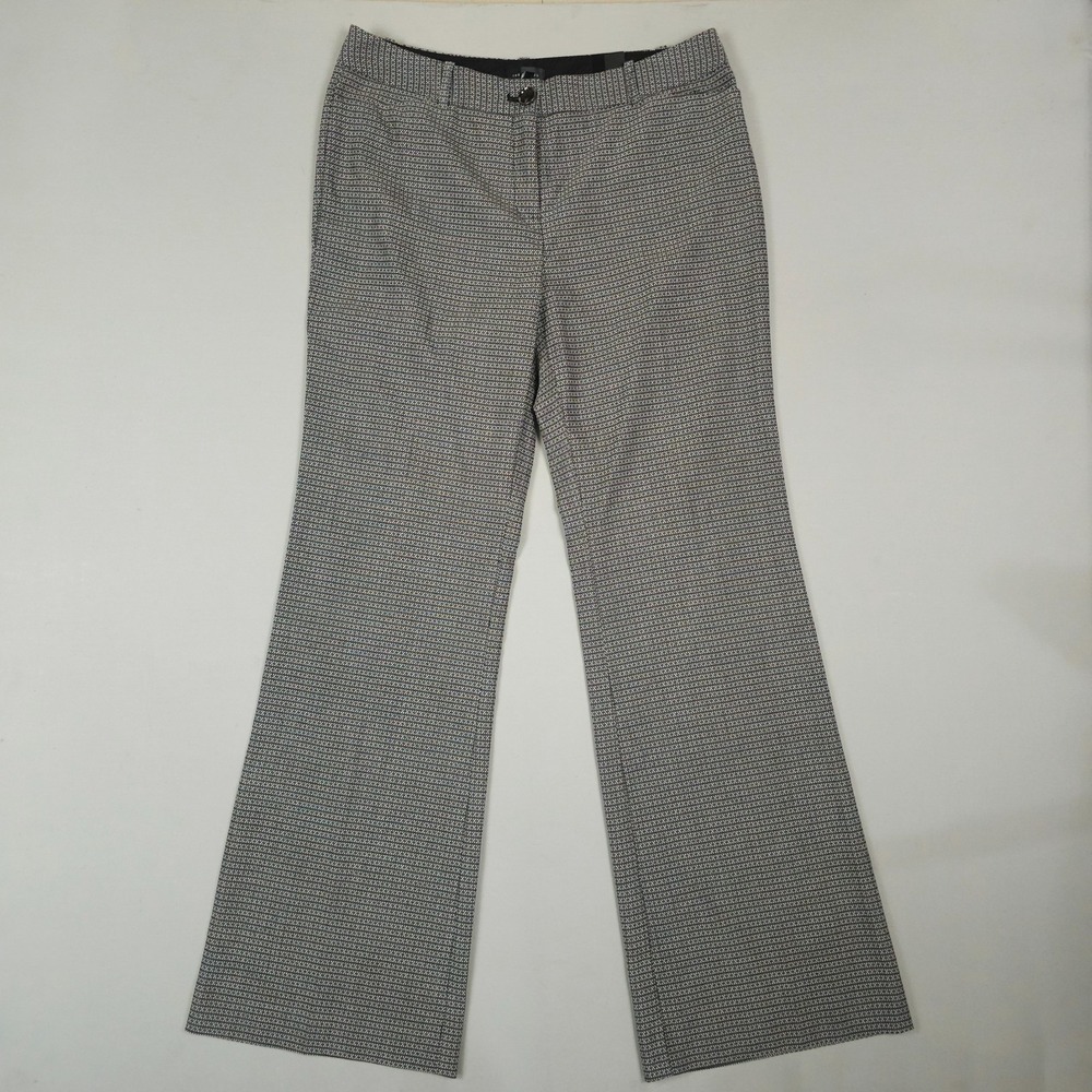 The Limited High Waist Classic Flare Pants Women 10 Regular White Black Wide Leg